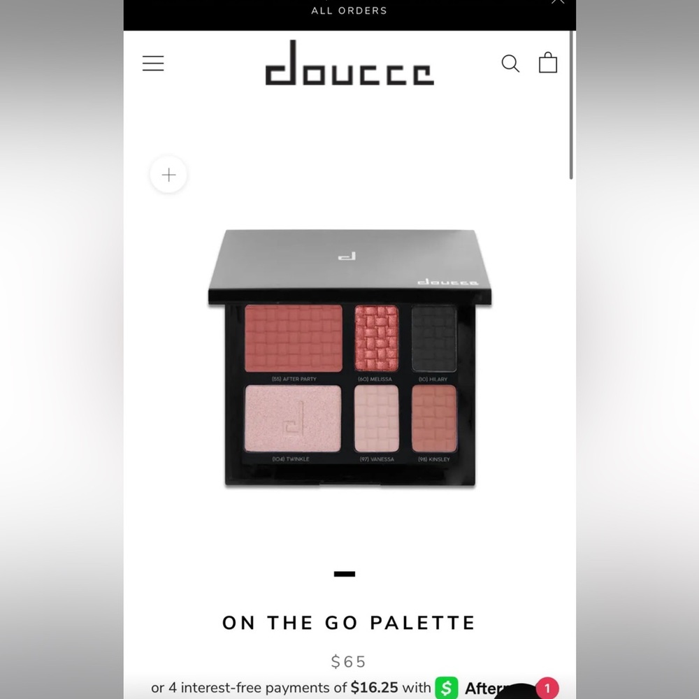 doucce on the go pallet, NEW $65 MSRP